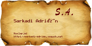 Sarkadi Adrián névjegykártya